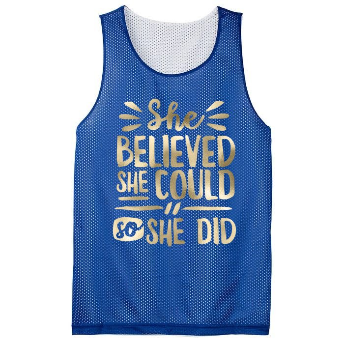 She Believed She Could So She Did Doodle Glam Great Gift Mesh Reversible Basketball Jersey Tank