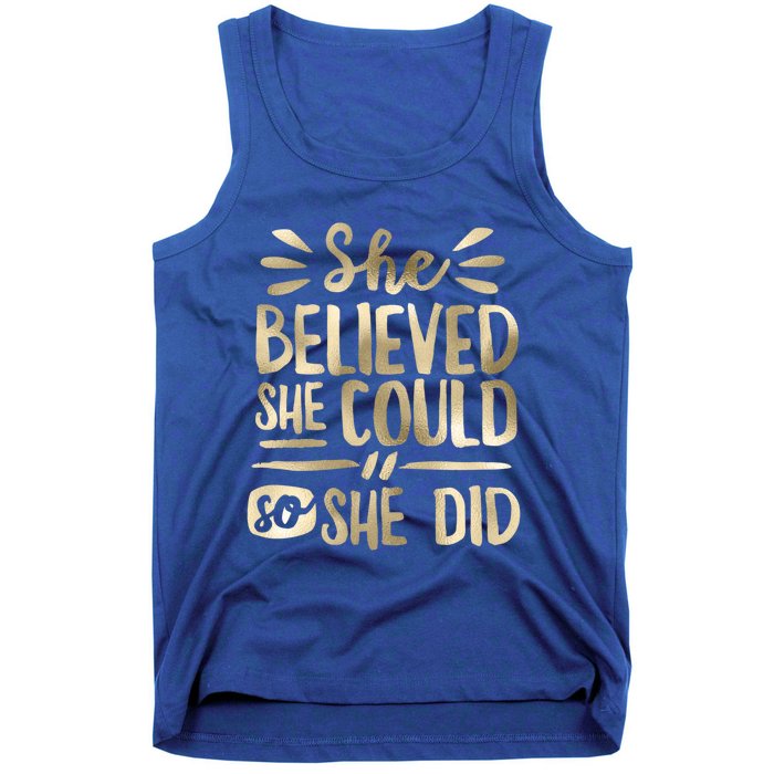 She Believed She Could So She Did Doodle Glam Great Gift Tank Top