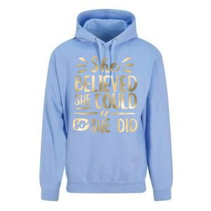 She Believed She Could So She Did Doodle Glam Great Gift Unisex Surf Hoodie