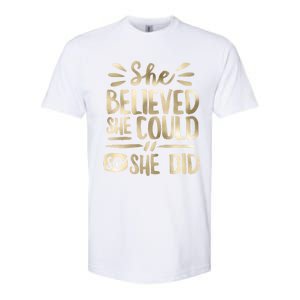 She Believed She Could So She Did Doodle Glam Great Gift Softstyle CVC T-Shirt