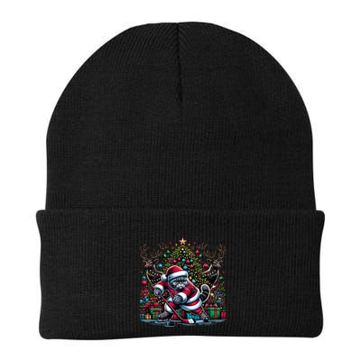 Santa British Shorthair Cat Playing Hockey Cool Gift Beanie