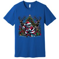 Santa British Shorthair Cat Playing Hockey Gift Premium T-Shirt