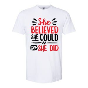 She Believed She Could So She Did Doodle Gift Softstyle CVC T-Shirt