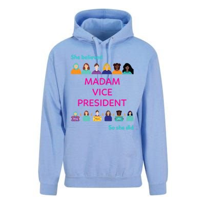 She Believed So She Did Feminist Madam Vice President Meaningful Gift Unisex Surf Hoodie