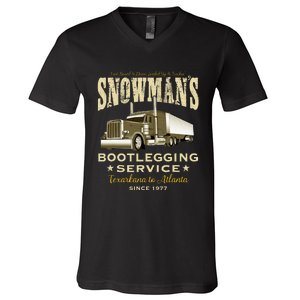 SnowmanS Bootlegging Service V-Neck T-Shirt