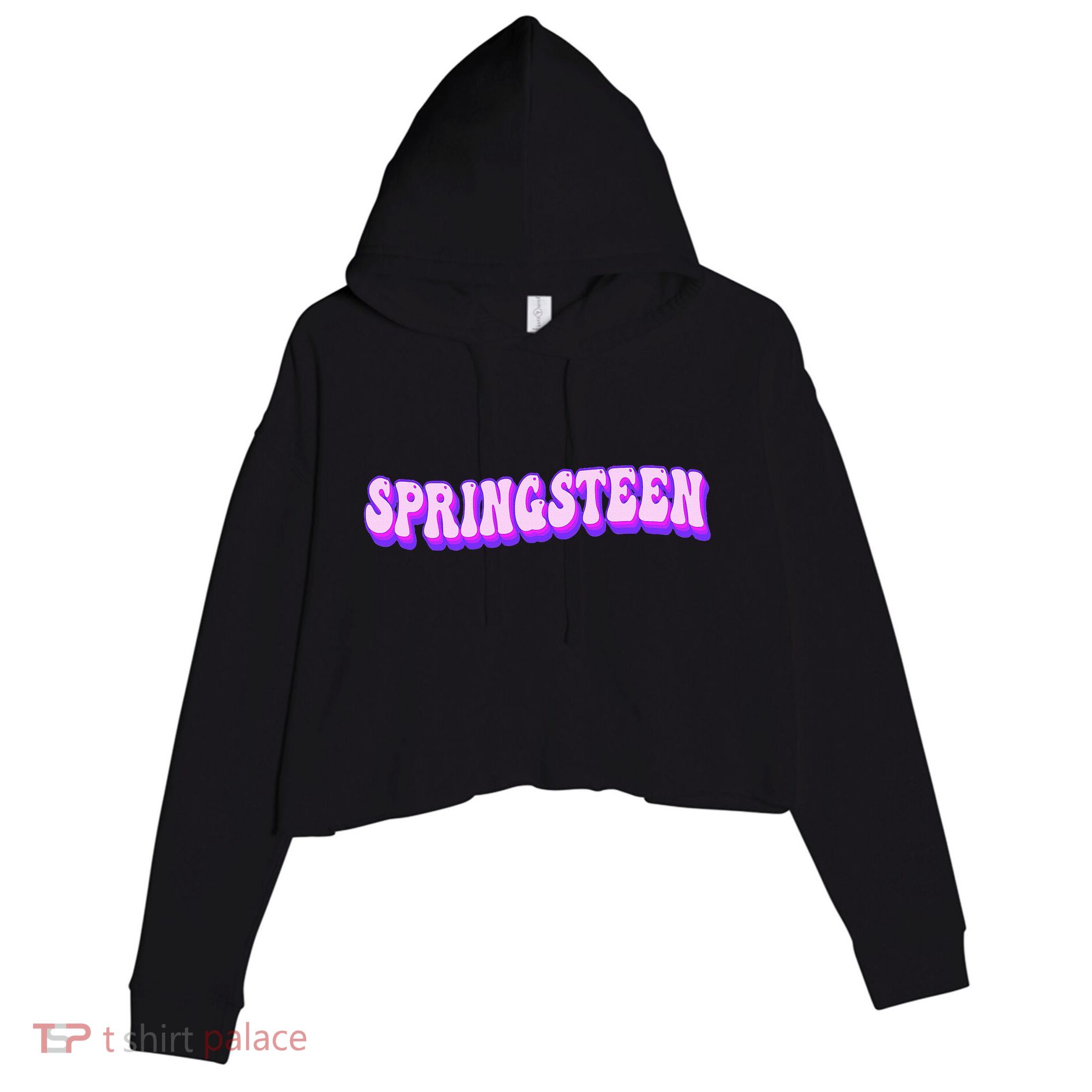 Spring Break Springsteen Vacay Spring Crop Fleece Hoodie