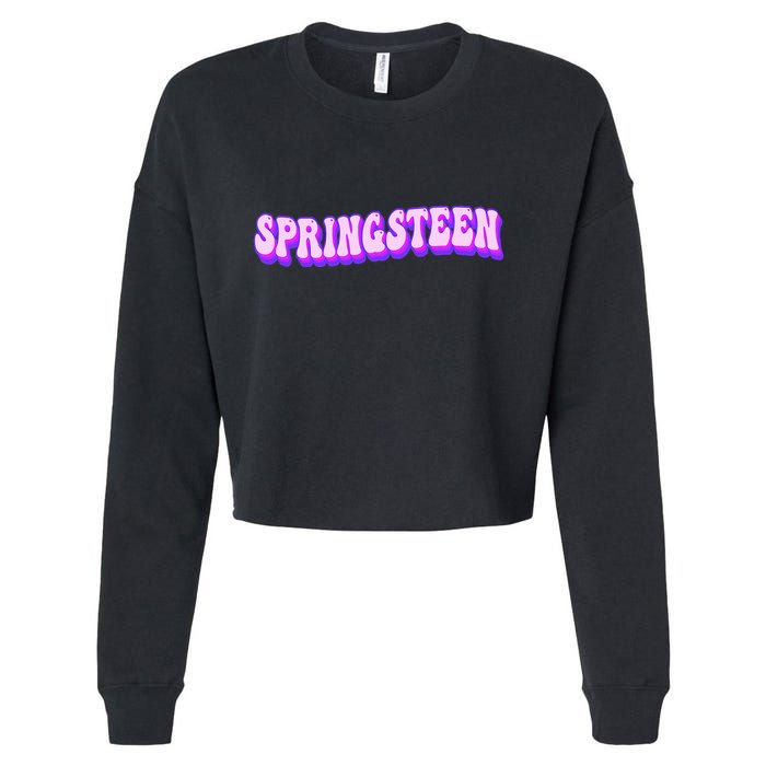 Spring Break Springsteen Vacay Spring Cropped Pullover Crew
