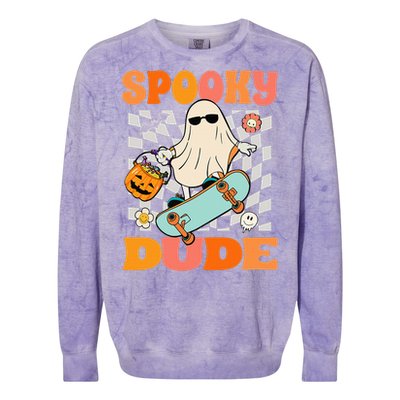 Skateboard Boo Spooky Jack O Lantern Halloween Costumes Colorblast Crewneck Sweatshirt