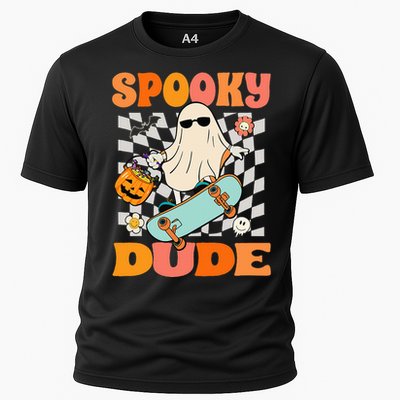 Skateboard Boo Spooky Jack O Lantern Halloween Costumes Cooling Performance Crew T-Shirt