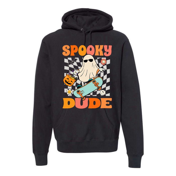 Skateboard Boo Spooky Jack O Lantern Halloween Costumes Premium Hoodie