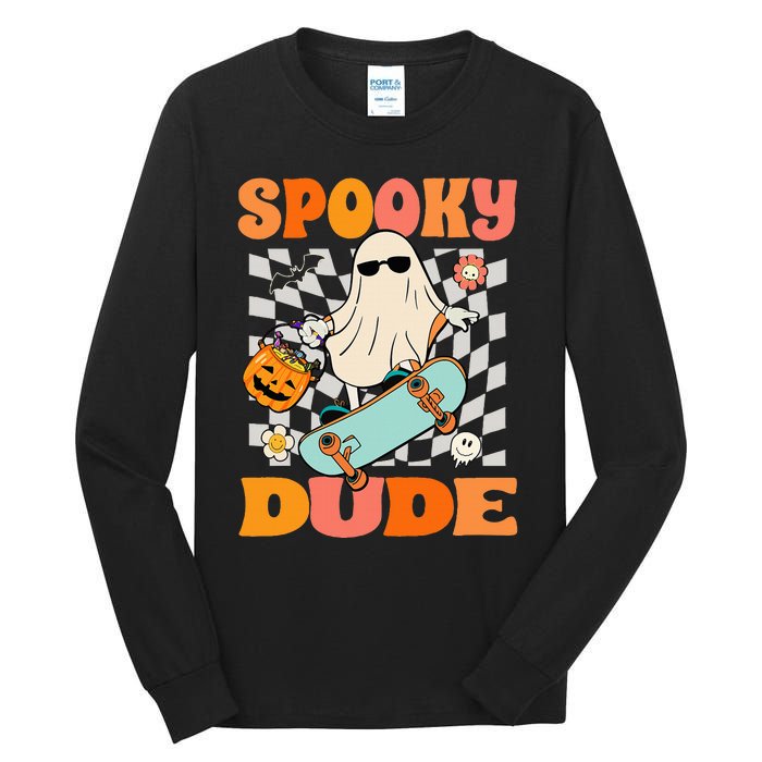 Skateboard Boo Spooky Jack O Lantern Halloween Costumes Tall Long Sleeve T-Shirt