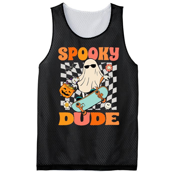 Skateboard Boo Spooky Jack O Lantern Halloween Costumes Mesh Reversible Basketball Jersey Tank