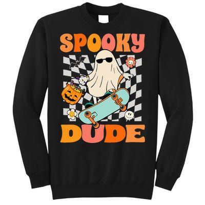 Skateboard Boo Spooky Jack O Lantern Halloween Costumes Tall Sweatshirt