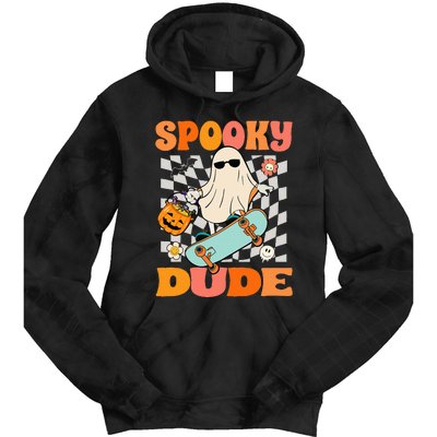 Skateboard Boo Spooky Jack O Lantern Halloween Costumes Tie Dye Hoodie