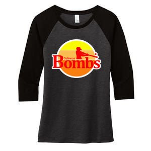 Schwar Bombs Women's Tri-Blend 3/4-Sleeve Raglan Shirt