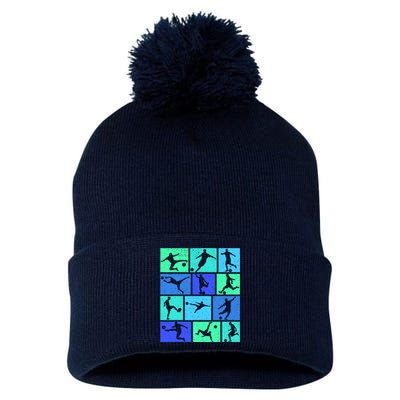 Soccer Boy Pom Pom 12in Knit Beanie