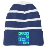 Soccer Boy Striped Beanie with Solid Band