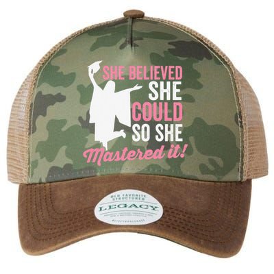 She Believed She Could So She Mastered It Graduation Legacy Tie Dye Trucker Hat