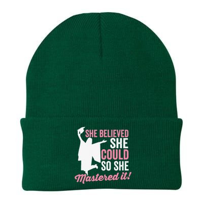 She Believed She Could So She Mastered It Graduation Knit Cap Winter Beanie