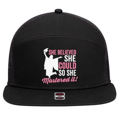 She Believed She Could So She Mastered It Graduation 7 Panel Mesh Trucker Snapback Hat