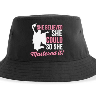 She Believed She Could So She Mastered It Graduation Sustainable Bucket Hat