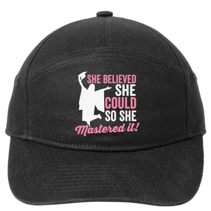 She Believed She Could So She Mastered It Graduation 7-Panel Snapback Hat