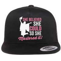 She Believed She Could So She Mastered It Graduation Flat Bill Trucker Hat