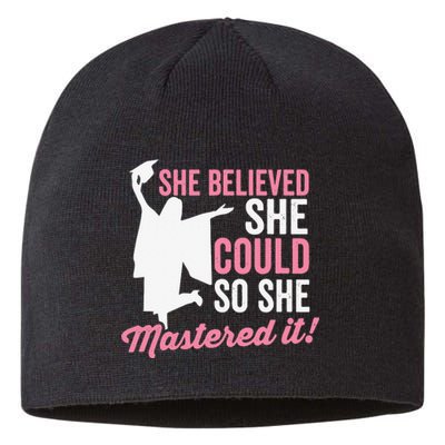 She Believed She Could So She Mastered It Graduation Sustainable Beanie