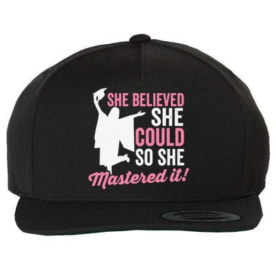 She Believed She Could So She Mastered It Graduation Wool Snapback Cap