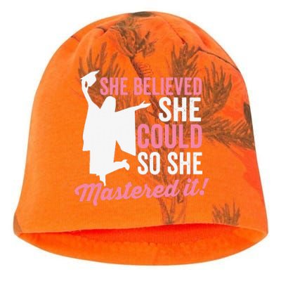 She Believed She Could So She Mastered It Graduation Kati - Camo Knit Beanie