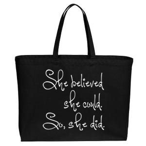 She Believed She Could So She Did Graduation Gift Cotton Canvas Jumbo Tote