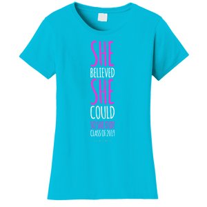 She Believed She Could So She Did Gift Funny Graduation Great Gift Women's T-Shirt