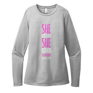 She Believed She Could So She Did Gift Funny Graduation Great Gift Womens CVC Long Sleeve Shirt