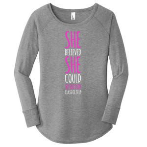 She Believed She Could So She Did Gift Funny Graduation Great Gift Women's Perfect Tri Tunic Long Sleeve Shirt