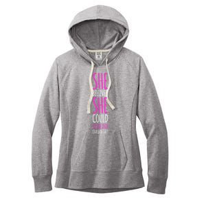 She Believed She Could So She Did Gift Funny Graduation Great Gift Women's Fleece Hoodie