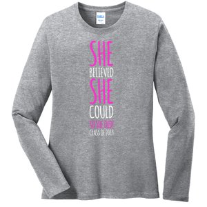 She Believed She Could So She Did Gift Funny Graduation Great Gift Ladies Long Sleeve Shirt