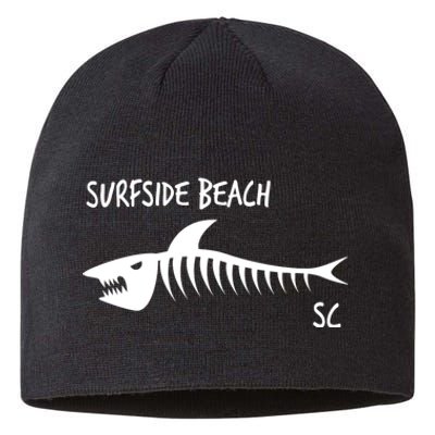 Surfside Beach Sc South Carolina Shark Skeleton White Sustainable Beanie