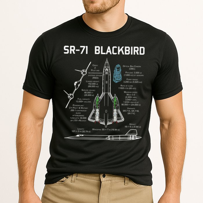 SR71 Blackbird SpecsSR71 Blackbird Premium Cooling Performance Crew T-Shirt