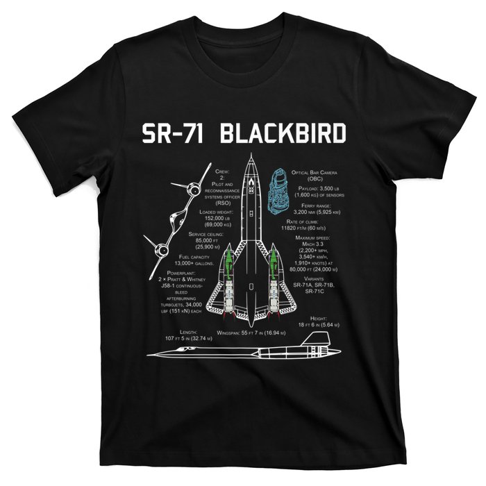 SR71 Blackbird SpecsSR71 Blackbird Premium T-Shirt