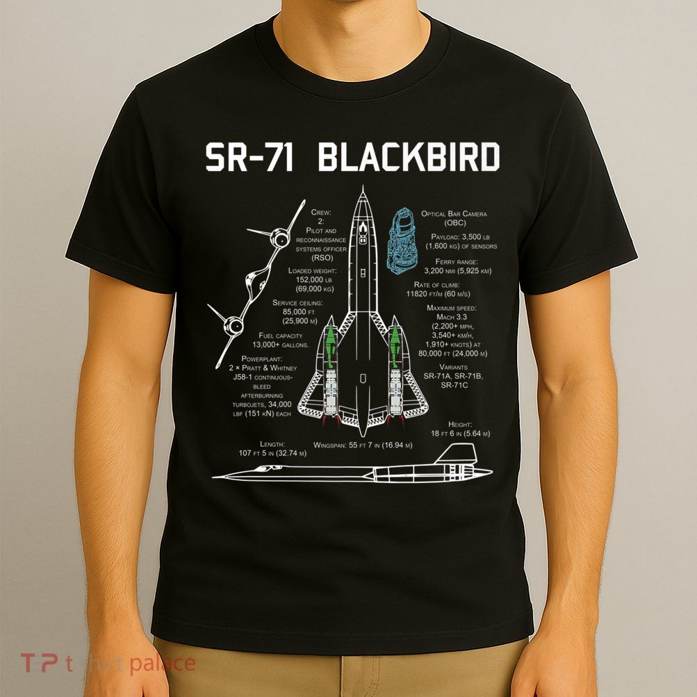 SR71 Blackbird SpecsSR71 Blackbird Premium T-Shirt