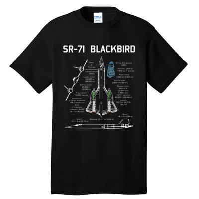 SR71 Blackbird SpecsSR71 Blackbird Premium Tall T-Shirt