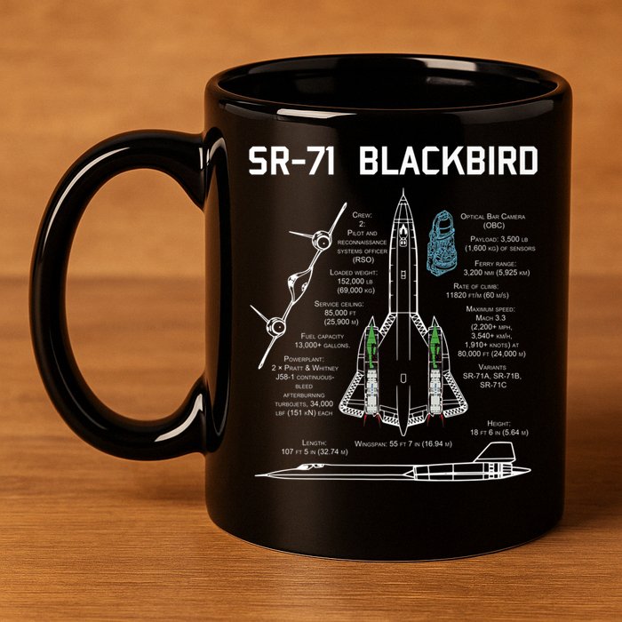 SR71 Blackbird SpecsSR71 Blackbird Premium 11oz C Handle Ceramic Mug