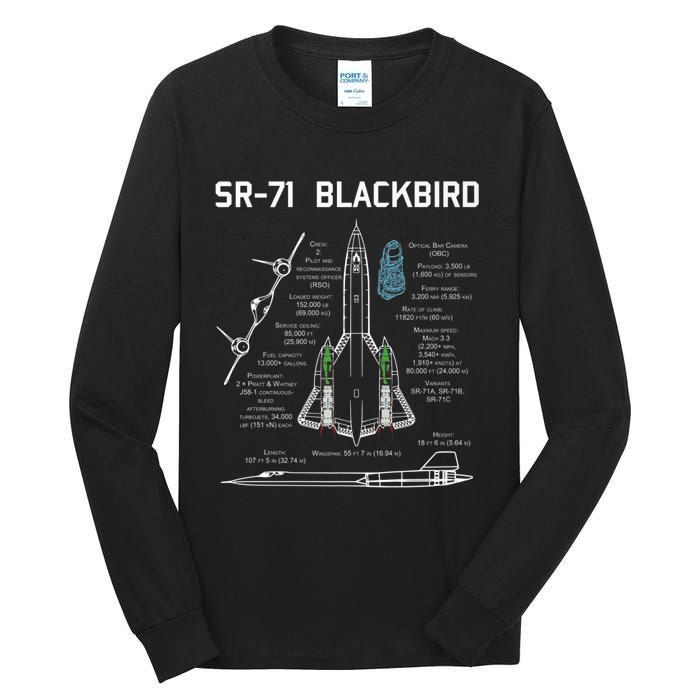 SR71 Blackbird SpecsSR71 Blackbird Premium Tall Long Sleeve T-Shirt