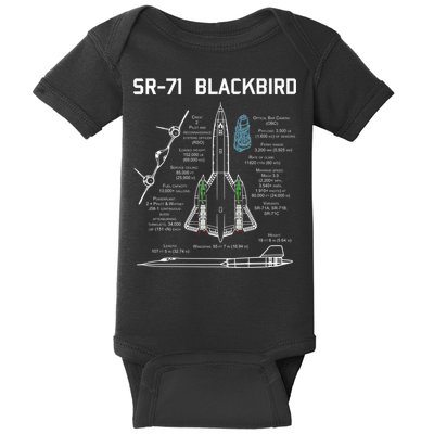 SR71 Blackbird SpecsSR71 Blackbird Premium Baby Bodysuit