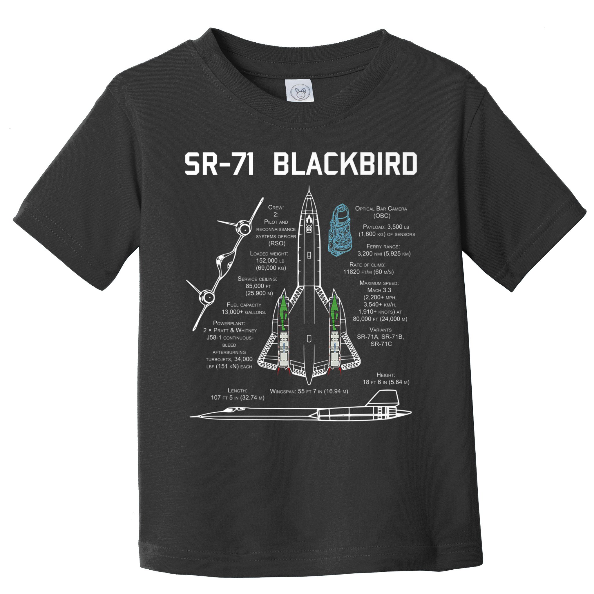 SR71 Blackbird SpecsSR71 Blackbird Premium Toddler T-Shirt