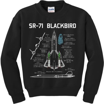 SR71 Blackbird SpecsSR71 Blackbird Premium Kids Sweatshirt