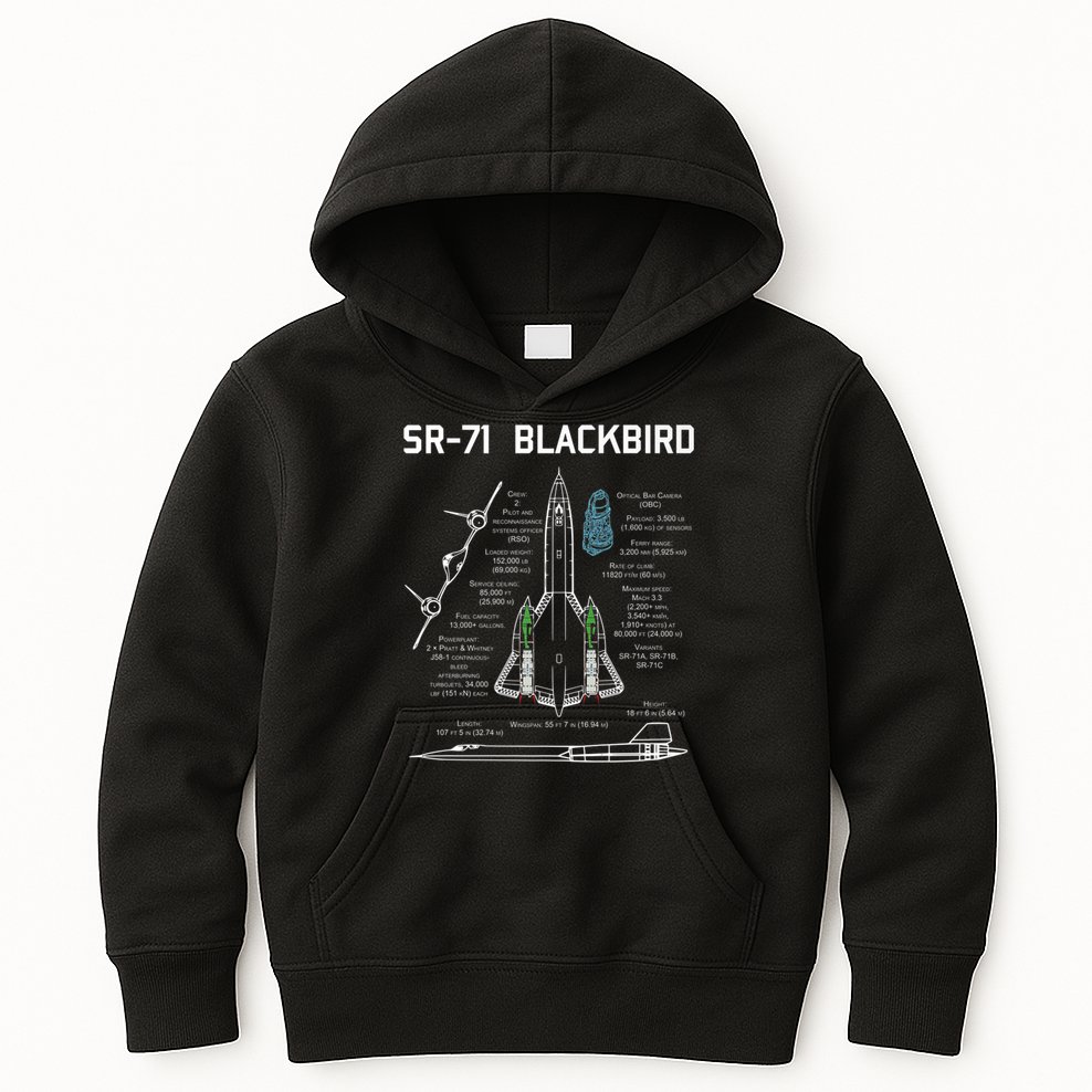 SR71 Blackbird SpecsSR71 Blackbird Premium Kids Hoodie