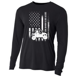 Side By Side Is How We Ride American Flag UTV SideBySide Cooling Performance Long Sleeve Crew