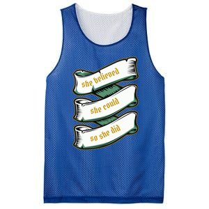 She Believed She Could So She Did Motivational Inspirational Gift Mesh Reversible Basketball Jersey Tank