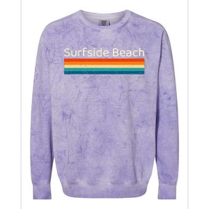 Surfside Beach Sc South Carolina Retro Design Colorblast Crewneck Sweatshirt